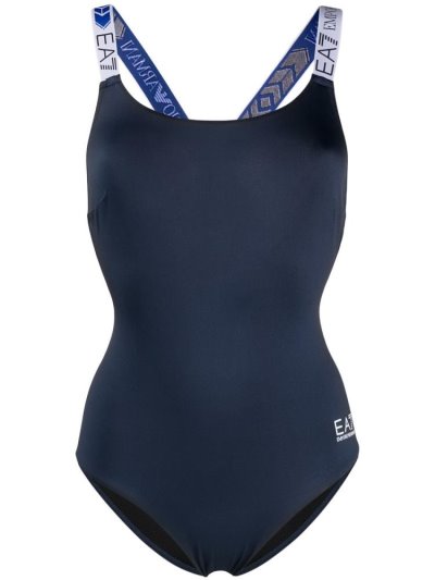 Bañadores Ea7 Emporio Armani Logo Correa One Piece Mujer Negras | 2NWCI55I