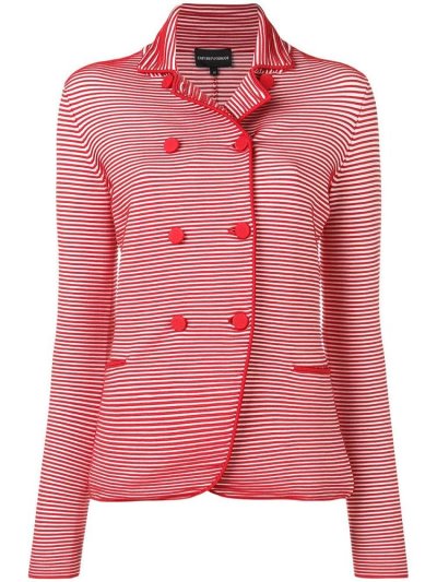 Blazers Armani Emporio Ribbed Double Breasted Mujer Rojas | 0GJE51EQ