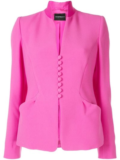 Blazers Armani Emporio Standing Collar Mujer Rosas | 00EPPIJO