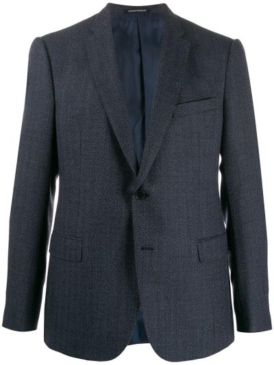 Blazers Armani Emporio Tailored Herringbone Hombre Azules | XEJEFROS