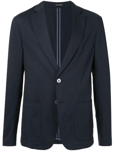 Blazers Armani Emporio Textured Square Patterned Hombre Azules | CPY2AR90