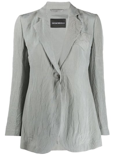 Blazers Armani Emporio Wrinkle Effect Mujer Gris | HTL03UVK