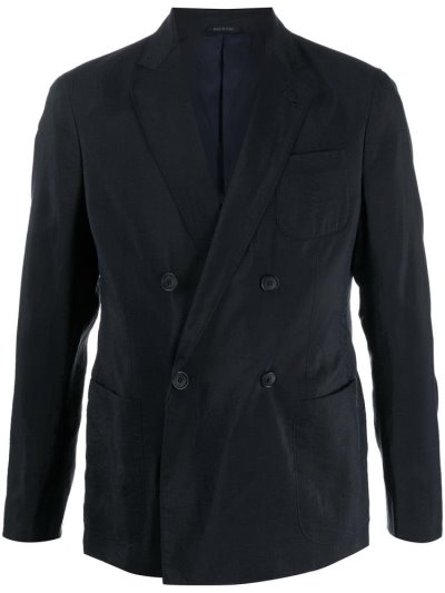 Blazers Giorgio Armani Double Breasted Hombre Azules | 29FHQTHI