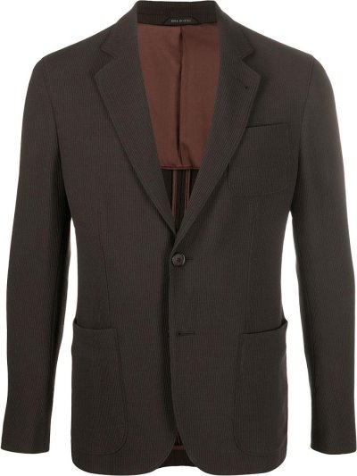 Blazers Giorgio Armani Ligeros Buttoned Hombre Marrones | 1ZJXJVDV