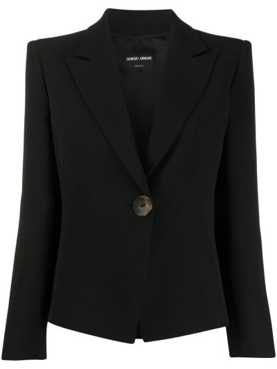 Blazers Giorgio Armani Single Buttoned Fitted Mujer Negras | IDB2SN6T