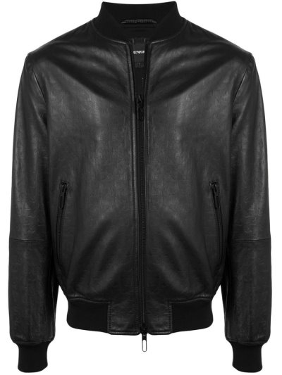 Bomber Jacket Armani Emporio Embossed Hombre Negras | 72Q8N0SD