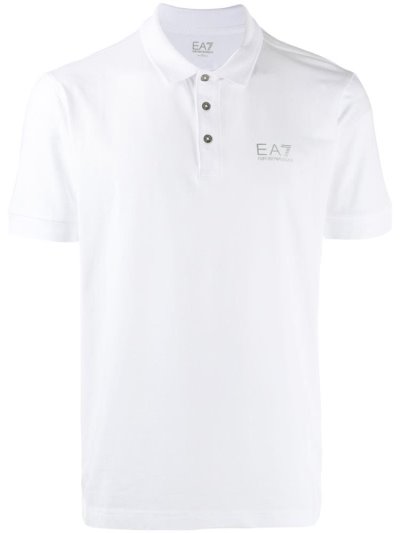 Camisa Polo Ea7 Emporio Armani Logo Hombre Blancas | CY8YAGQM