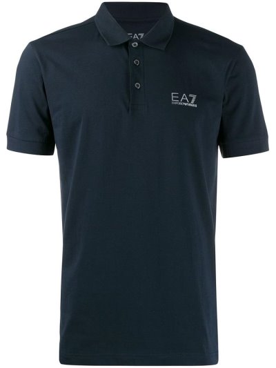 Camisa Polo Ea7 Emporio Armani Logo Hombre Azules | GMD6RMZW