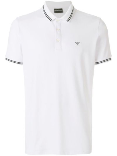 Camisa Polo Armani Emporio Corta Sleeve Hombre Blancas | S9ZAXK72