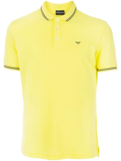 Camisa Polo Armani Emporio Embroidered Logo Hombre Amarillo | TXBPBWIN