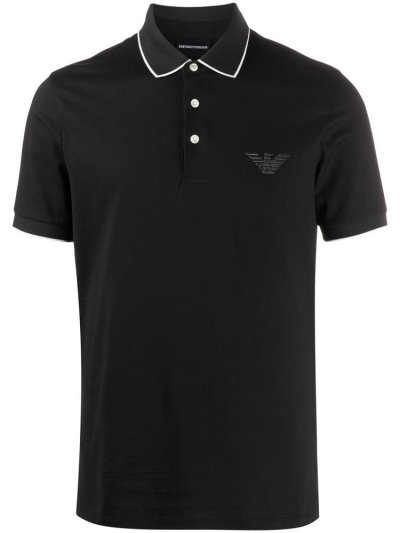 Camisa Polo Armani Emporio Logo Hombre Negras | MDTLVIPY