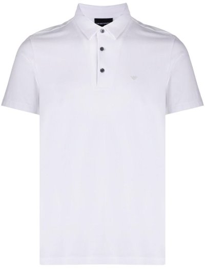 Camisa Polo Armani Emporio Logo Patch Hombre Blancas | 9E7FFA47