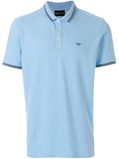 Camisa Polo Armani Emporio Logoed Hombre Azules | UG3F1O12