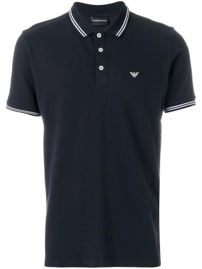 Camisa Polo Armani Emporio Logoed Hombre Azules | UN9CFY2K