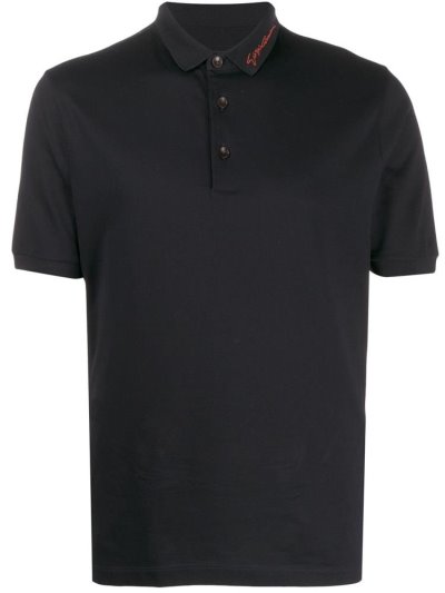 Camisa Polo Giorgio Armani Corta Sleeve Hombre Negras | OOIGKI7P