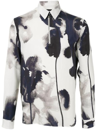 Camisas Armani Emporio Abstract Print Hombre Blancas | JP2BY82E