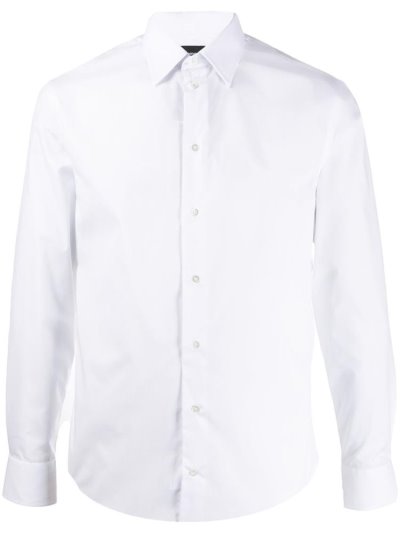 Camisas Armani Emporio Long Sleeve Algodon Hombre Blancas | DSSPGV65