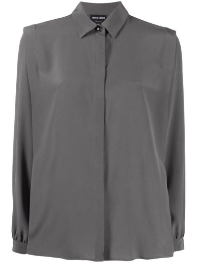 Camisas Giorgio Armani Relaxed Fit Mujer Gris | FJ0ILJ6I