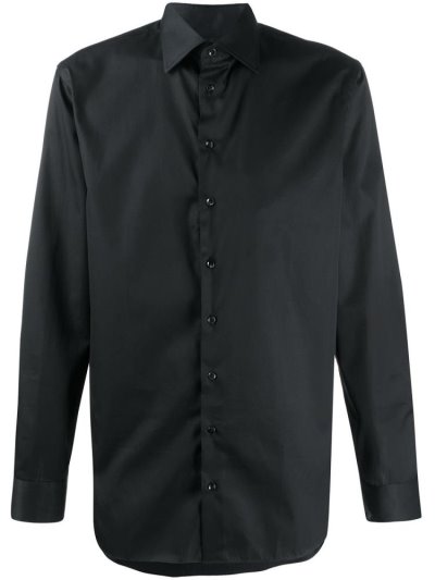 Camisas Giorgio Armani Slim Fit Vestido Hombre Negras | G3K1K8EO