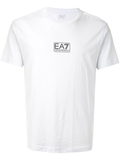 Camiseta Ea7 Emporio Ea7 Mini Box Logo Hombre Blancas | IEGFBAQQ