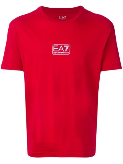 Camiseta Ea7 Emporio Ea7 Mini Box Logo Hombre Rojas | UF4CTJNX