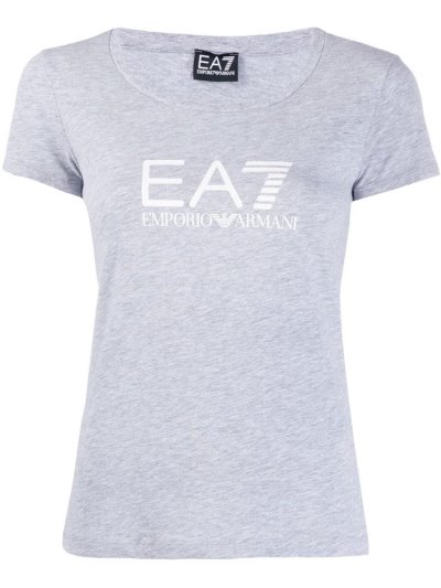 Camiseta Ea7 Emporio Armani Fitted Logo Print Mujer Gris | AHQCI0SF