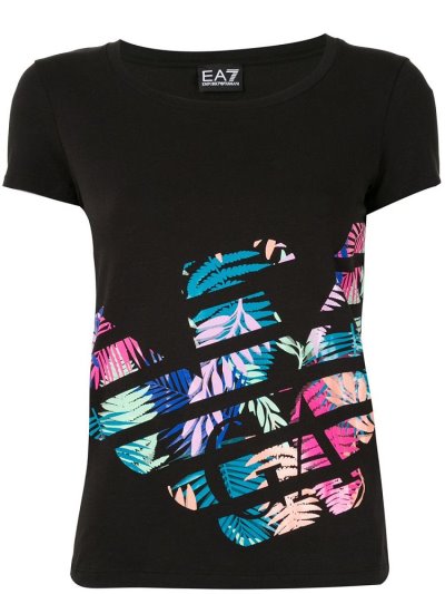 Camiseta Ea7 Emporio Armani Graphic Print Mujer Negras | MLYBDAGR