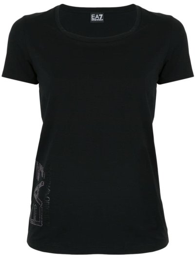 Camiseta Ea7 Emporio Armani Logo Mujer Negras | 5DYCVCIE