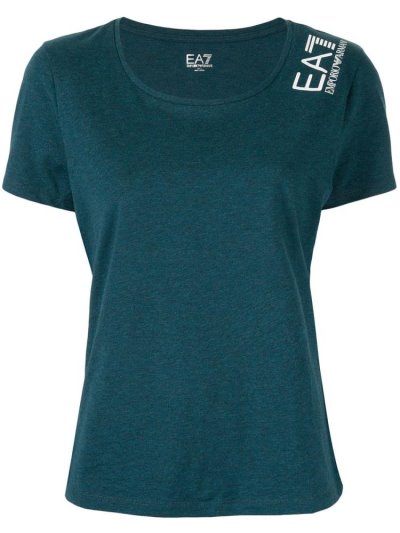 Camiseta Ea7 Emporio Armani Logo Jersey Mujer Verde | BEZ6VJ8F