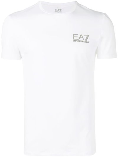 Camiseta Ea7 Emporio Armani Logo Print Hombre Blancas | IRQ86393