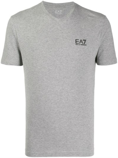 Camiseta Ea7 Emporio Armani Logo Print Slim Fit Hombre Gris | LX7A94VE