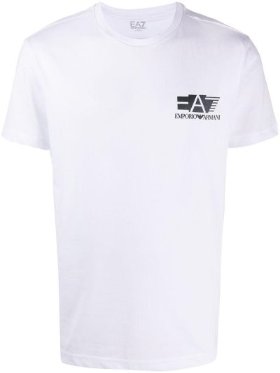 Camiseta Ea7 Emporio Armani Logo Print Hombre Blancas | MIRV0ZFV