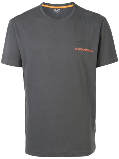 Camiseta Ea7 Emporio Armani Logo Printed Hombre Gris | VRXZLORM