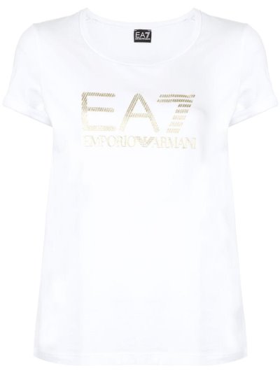 Camiseta Ea7 Emporio Armani Logo Mujer Blancas | X0HTO6TX