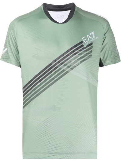 Camiseta Ea7 Emporio Armani Sports Printed Hombre Verde | PWLASLBU