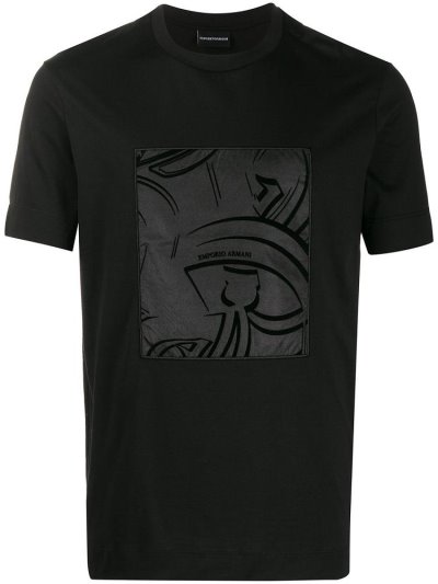 Camiseta Armani Emporio Abstract Logo Hombre Negras | 86IMTEBW