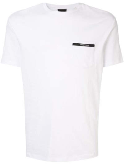 Camiseta Armani Emporio Chest Pocket Hombre Blancas | EO27IZOR