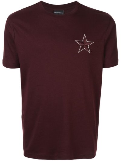 Camiseta Armani Emporio Embroidered Star Hombre Marrones | BCU823PL