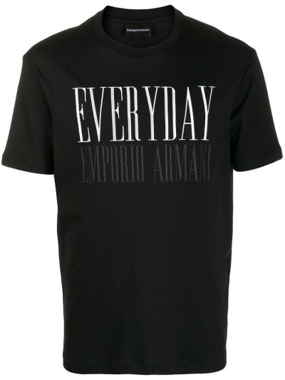 Camiseta Armani Emporio Everyday Print Hombre Negras | 94FEEI8P