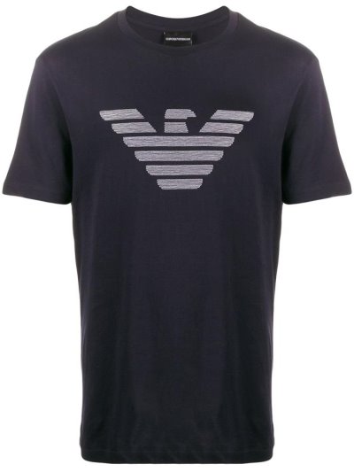 Camiseta Armani Emporio Logo Print Hombre Azules | 2KDTQL7U