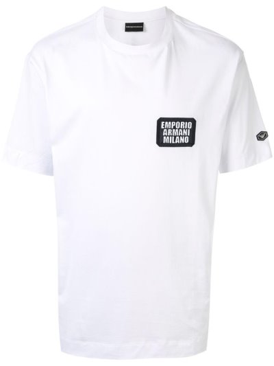 Camiseta Armani Emporio Logo Print Hombre Blancas | JM1YVC3I