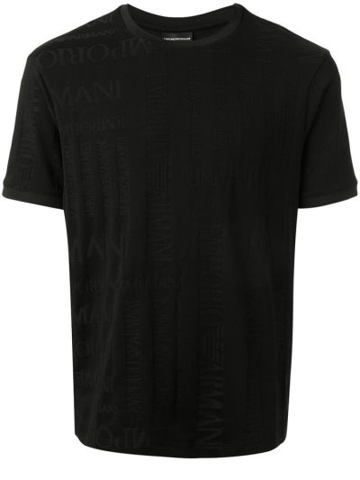 Camiseta Armani Emporio Logo Print Hombre Negras | UNXXOPOU