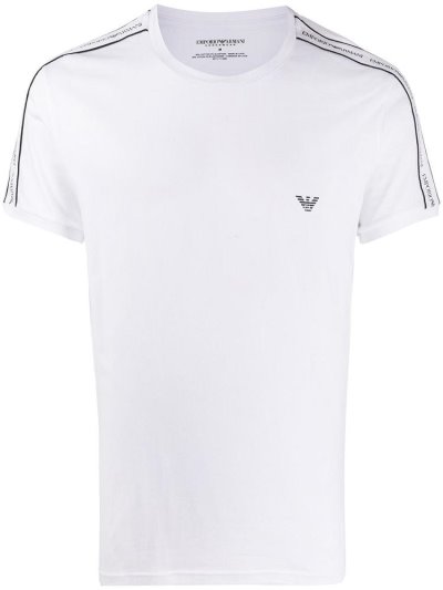 Camiseta Armani Emporio Logo Tape Corta Sleeve Hombre Blancas | 27WRF0BY