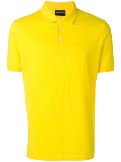 Camiseta Armani Emporio Ribbed Polo Hombre Amarillo | M0T5MANX