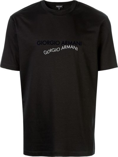 Camiseta Giorgio Armani Contrast Logo Hombre Negras | ODHPAQFZ