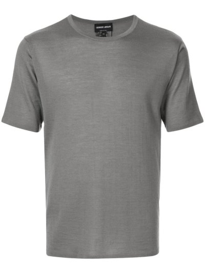 Camiseta Giorgio Armani Fine Knit Hombre Gris | URCHWEJ1