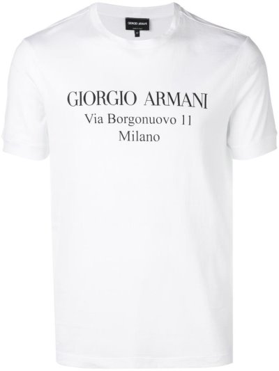 Camiseta Giorgio Armani Logo Print Hombre Blancas | OSDC32PI