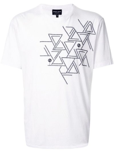 Camiseta Giorgio Armani Print Hombre Blancas | LLL8FOVX