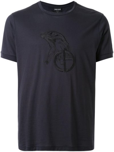 Camiseta Giorgio Armani Printed Hombre Gris | VOBMMZ4R