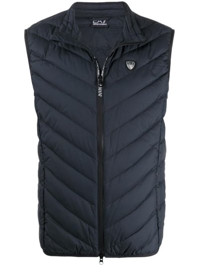 Chalecos Ea7 Emporio Armani Padded Logo Plaque Gilet Hombre Azules | RWKQ2A0R